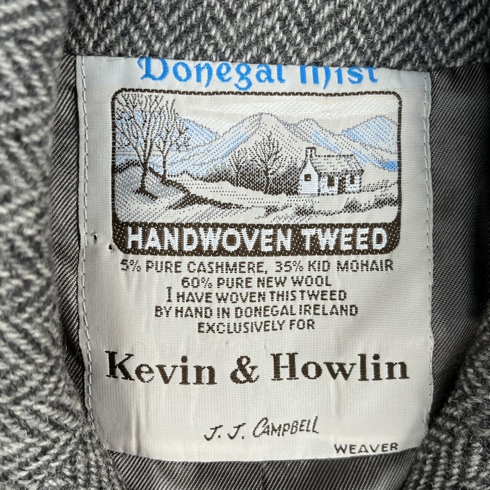 Handwoven Irish Wool Tweed Blazer Womens M Donegal Mist Kevin & Howlin Cashmere - Picture 2 of 10
